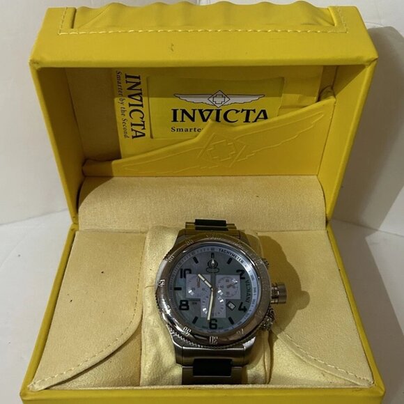 Invicta Men's 15478 Russian Diver Quartz Chronograph Platinum Dial Watch #AM - Picture 1 of 3